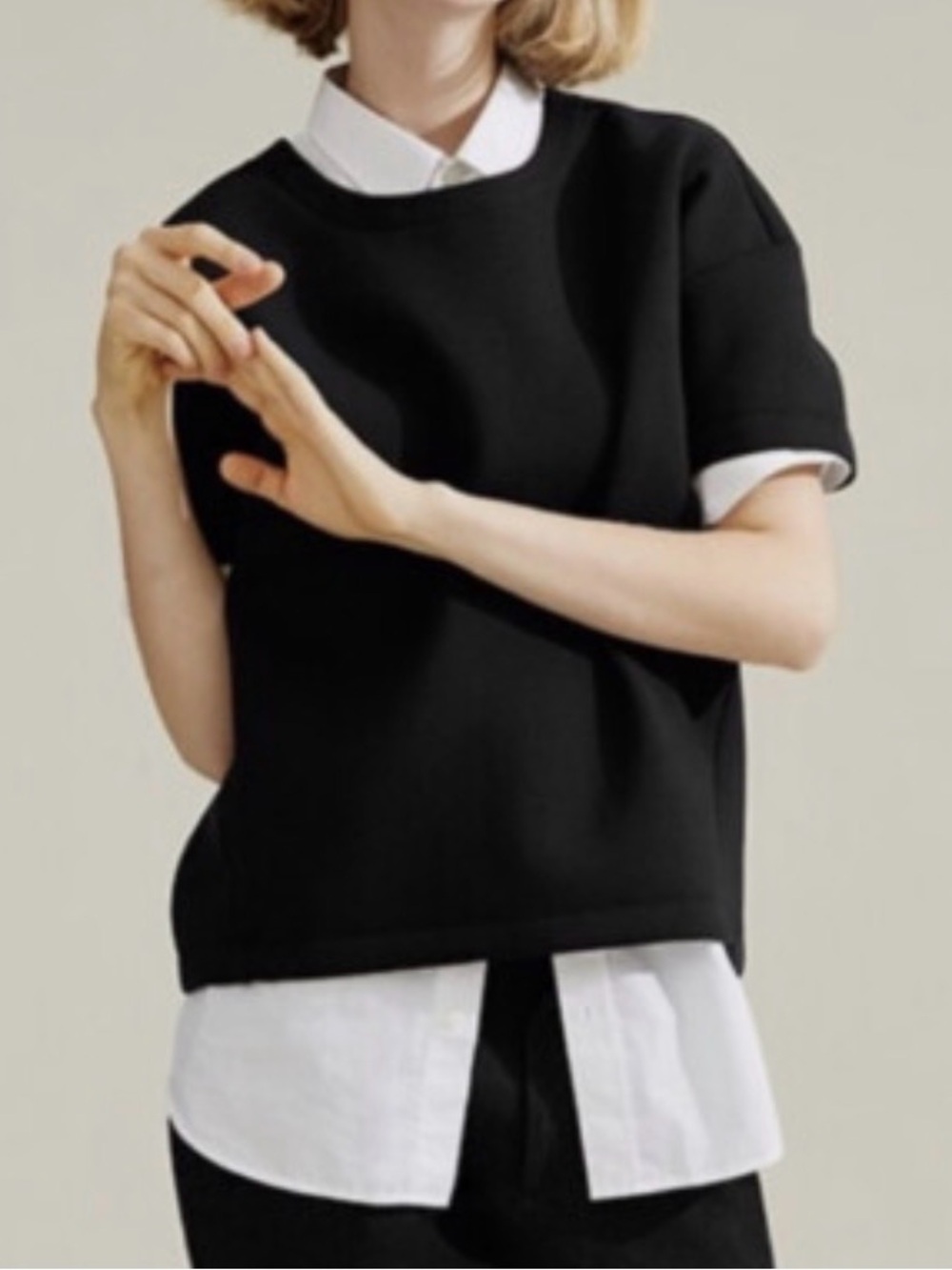 Black boxy Everlane Scuba Tee